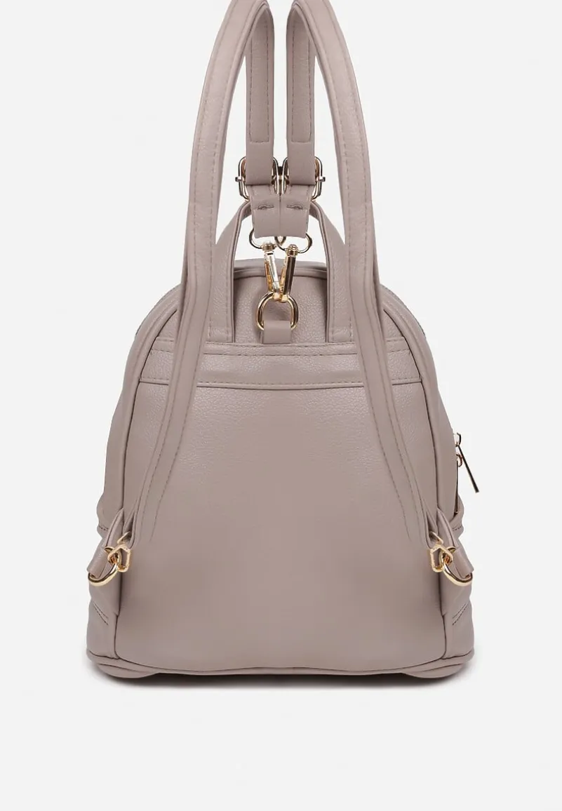 Popielaty Mały Plecak Miejski z Pikowaniem Skeralla