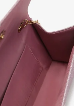 Różowa Brokatowa Torebka Kopertówka na Ramię Brocetta