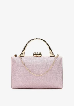 Różowa Brokatowa Torebka Kopertówka na Łańcuszku Braida