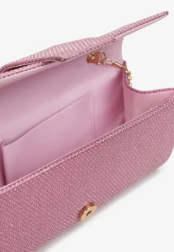 Różowa Brokatowa Torebka z Łańcuszkiem i Magnetycznym Zapięciem Skimette