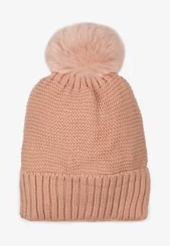 Różowa Dopasowana Czapka Dzianinowa z Pomponem Glinde