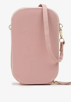 Różowa Dwukomorowa Torebka na Pasku Foick
