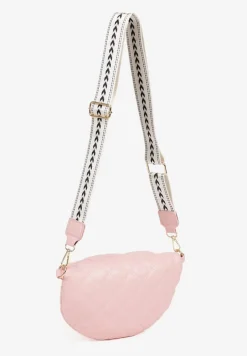 Różowa Nerka Tłoczona Ozdobiona z Portmonetką i Napisem Ananne