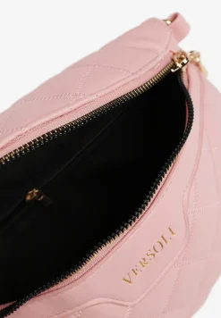 Różowa Nerka Tłoczona Ozdobiona z Portmonetką i Napisem Ananne