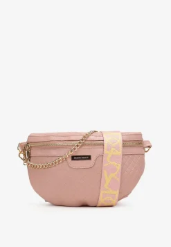 Różowa Nerka z Łańcuszkiem i Metalową Ozdobą Lovatte