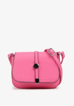 Różowa Torebka Listonoszka Ozdobiona Klapą Dolissea