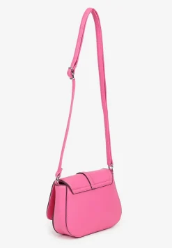 Różowa Torebka Listonoszka Ozdobiona Klapą Dolissea