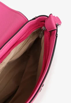 Różowa Torebka Listonoszka Ozdobiona Klapą Dolissea