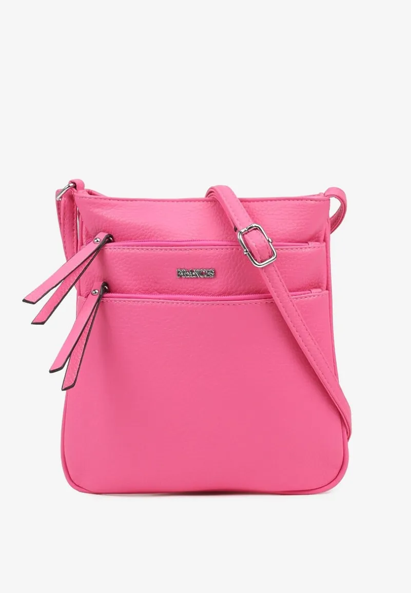 Różowa Torebka Typu Listonoszka z Zasuwanymi Kieszeniami Silatea