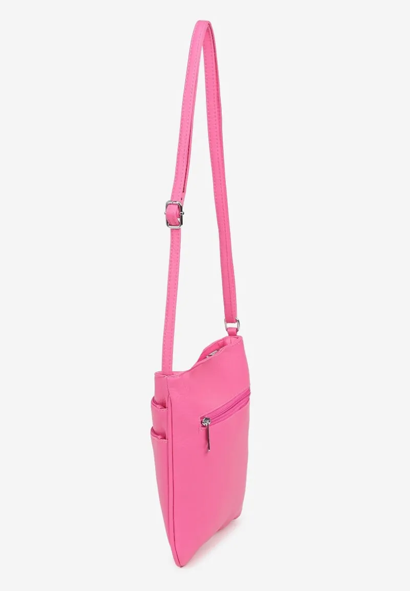 Różowa Torebka Typu Listonoszka z Zasuwanymi Kieszeniami Silatea
