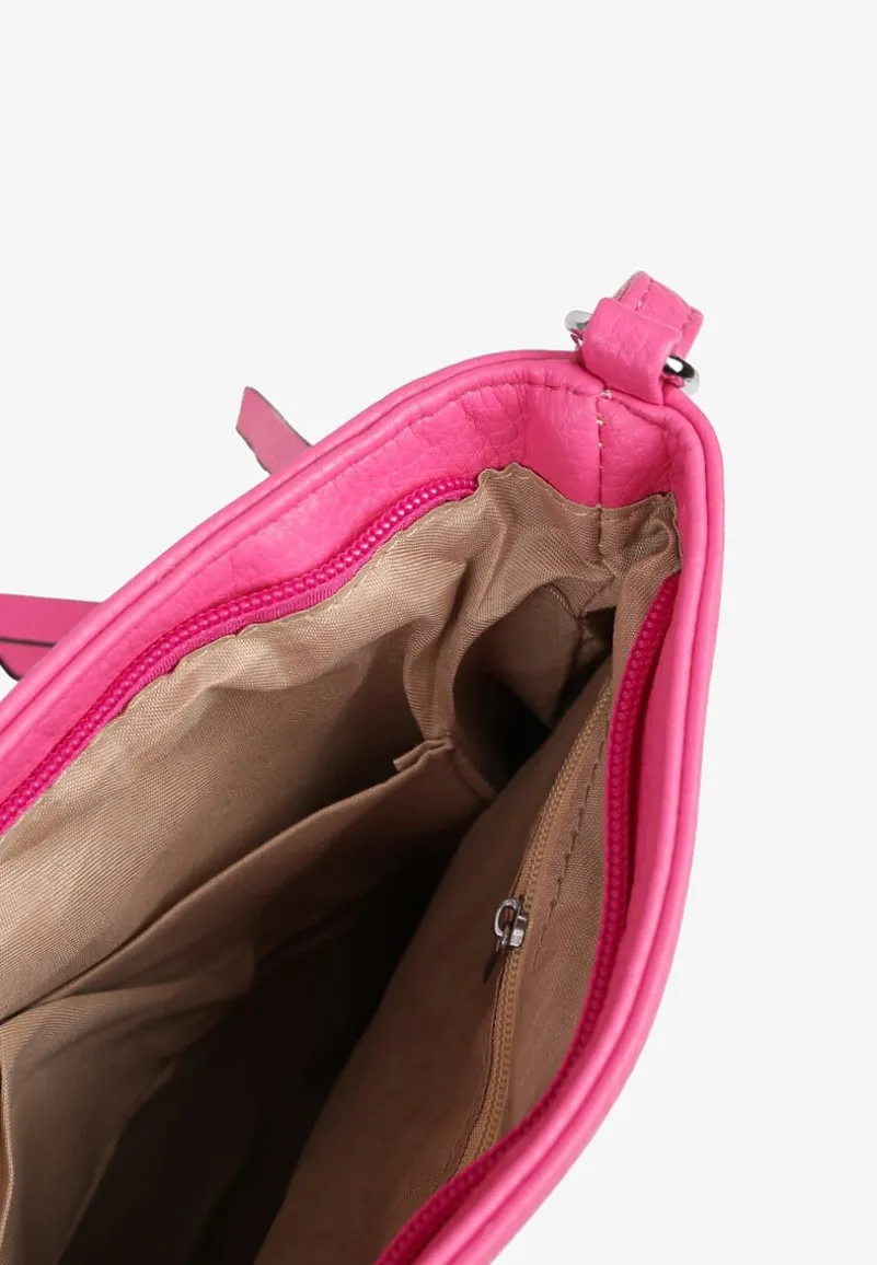 Różowa Torebka Typu Listonoszka z Zasuwanymi Kieszeniami Silatea