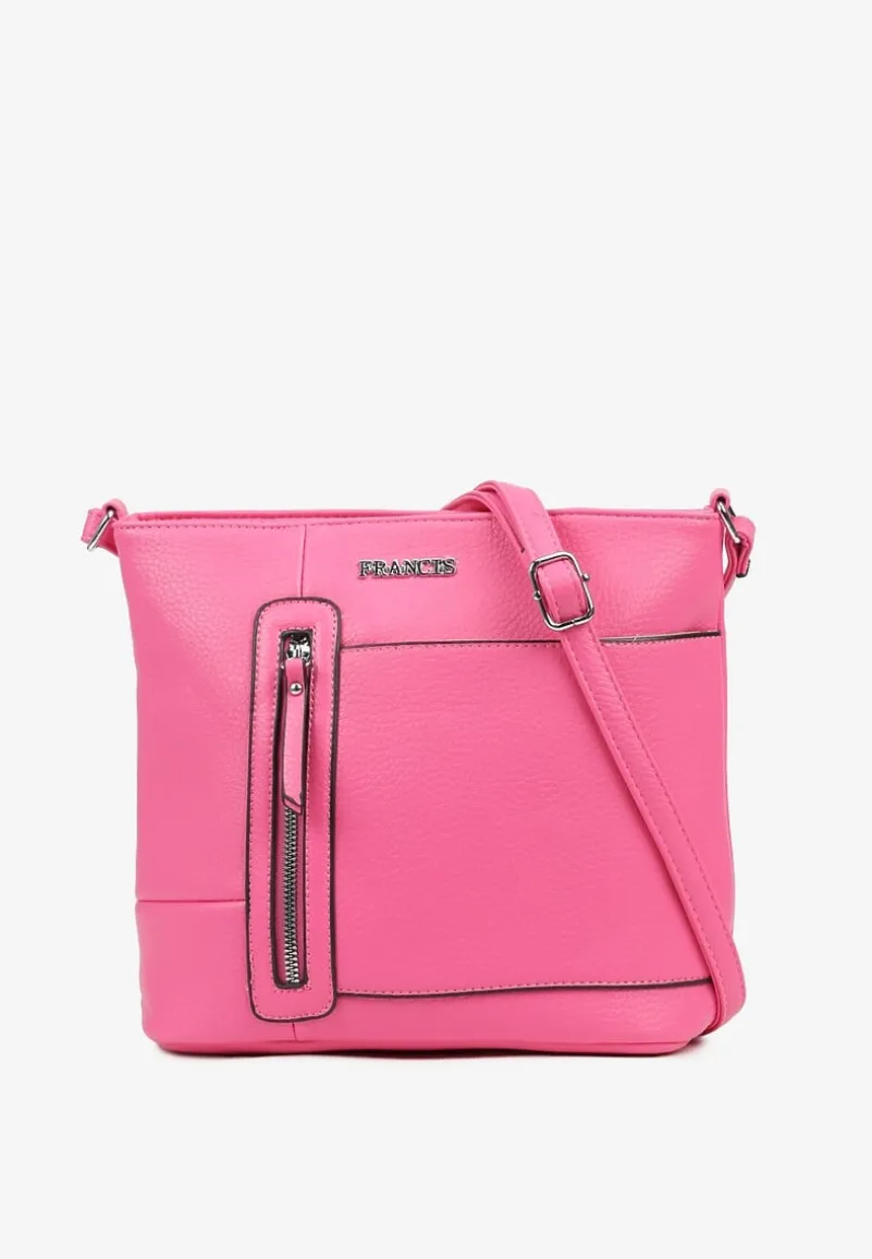 Różowa Torebka Typu Listonoszka Ozdobiona Suwakiem Dolaris