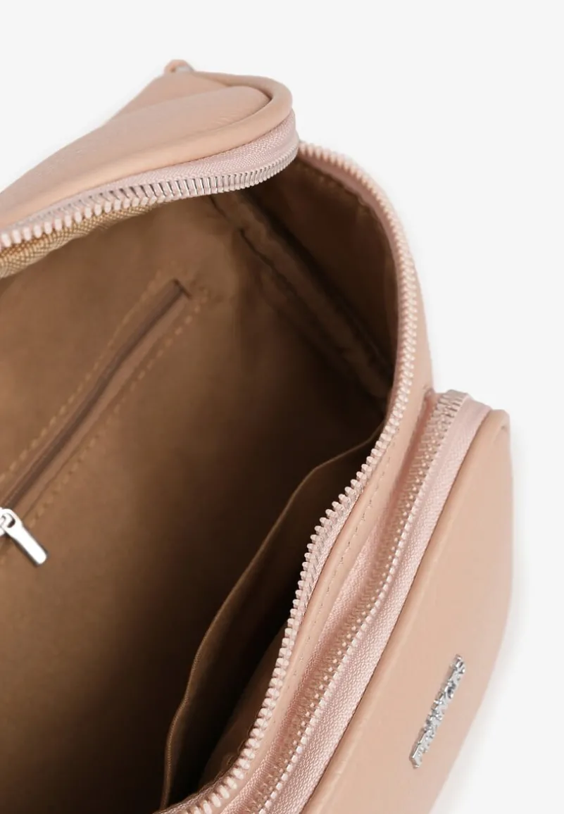 Różowa Torebka w Stylu Listonoszki z Ozdobnymi Suwakami Nilanisse