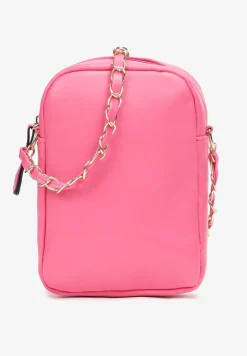 Różowa Torebka z Imitacji Skóry Pikowana na Ramię Isandia