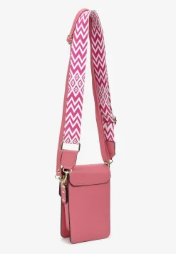 Różowa Torebka-Portfel z Odpinanym Paskiem i Kieszonkami Isamille