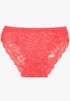 Różowe Bawełniane Majtki Figi Ozdobione Koronką Vleova