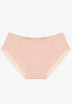 Różowe Bawełniane Majtki o Kroju Fig z Kokardką i Koronką Tamiseth