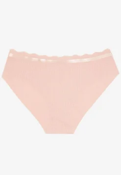 Różowe Bawełniane Prążkowane Majtki Bezszwowe Figi Qesivia
