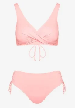 Różowe Bikini Biustonosz i Majtki Figi z Wiązaniem Kinalisa
