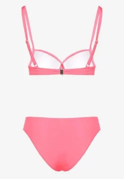 Różowe Bikini Majtki Figi Biustonosz z Trójkątną Aplikacją Natizeria