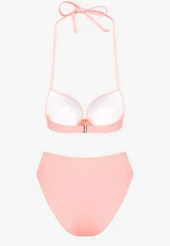 Różowe Bikini Majtki Figi i Biustonosz Ozdobione Wiązaniem Saniorie