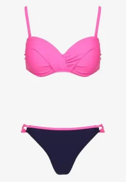 Różowe Bikini Majtki Figi i Biustonosz z Marszczeniem Sepiana