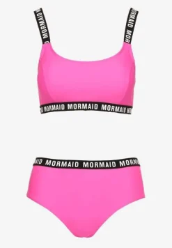 Różowe Bikini Majtki Typu Figi i Sportowa Góra Ozdobione Napisami Nevoneira