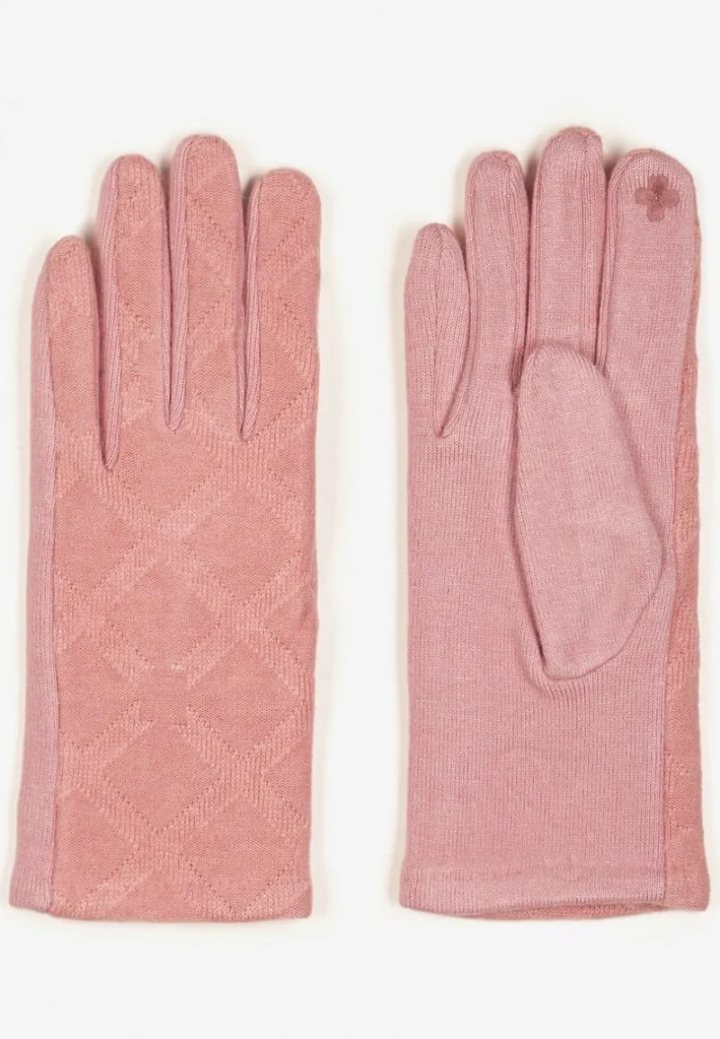 Różowe Dzianinowe Casualowe Rękawiczki z Bawełną Zinnithoa