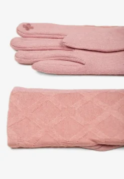 Różowe Dzianinowe Casualowe Rękawiczki z Bawełną Zinnithoa