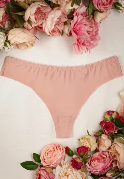 Różowe Elastyczne Majtki o Fasonie Stringów Casandia