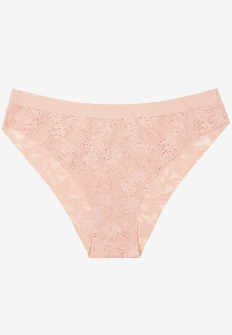 Różowe Koronkowe Majtki Typu Figi Lililoria
