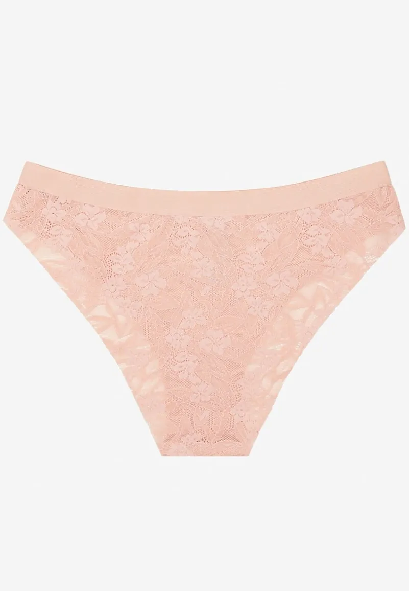 Różowe Koronkowe Majtki Typu Figi Lililoria