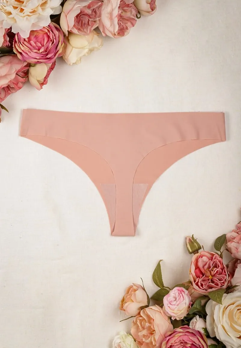 Różowe Majtki Bezszwowe Stringi Genevra