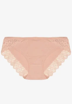 Różowe Majtki Figi z Bawełny z Koronką Mezirae