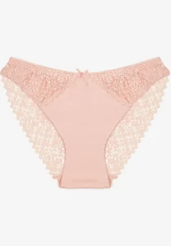 Różowe Majtki Figi z Bawełny Ozdobione Koronką Elerives