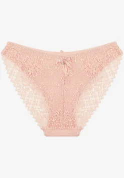 Różowe Majtki Figi z Bawełny Ozdobione Koronką Elerives