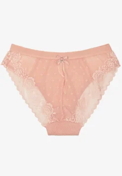 Różowe Majtki Figi z Koronkowymi Wstawkami Rantte