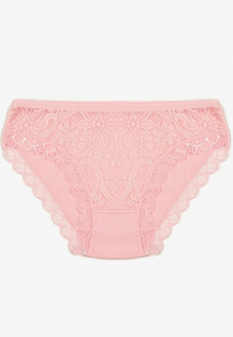 Różowe Majtki Figi z Koronką Didel