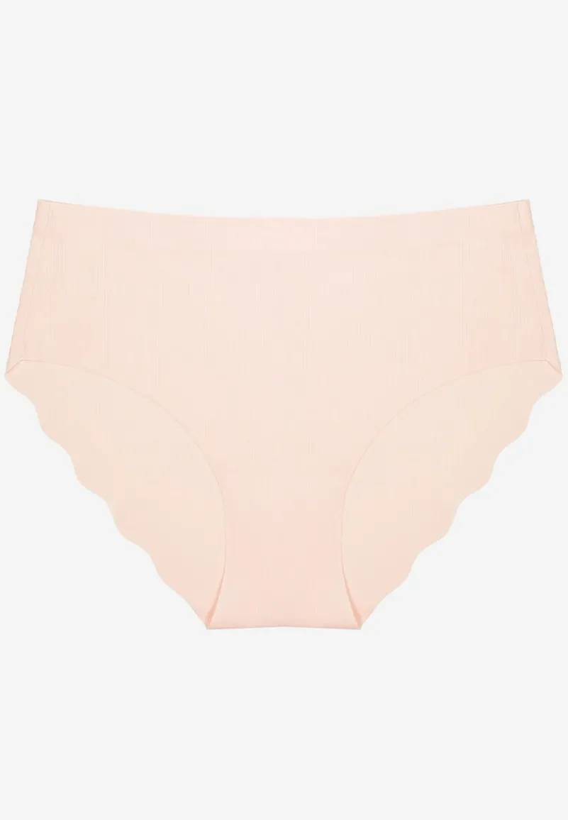 Różowe Majtki Typu Figi Ozdobione Falbanką Lilivies