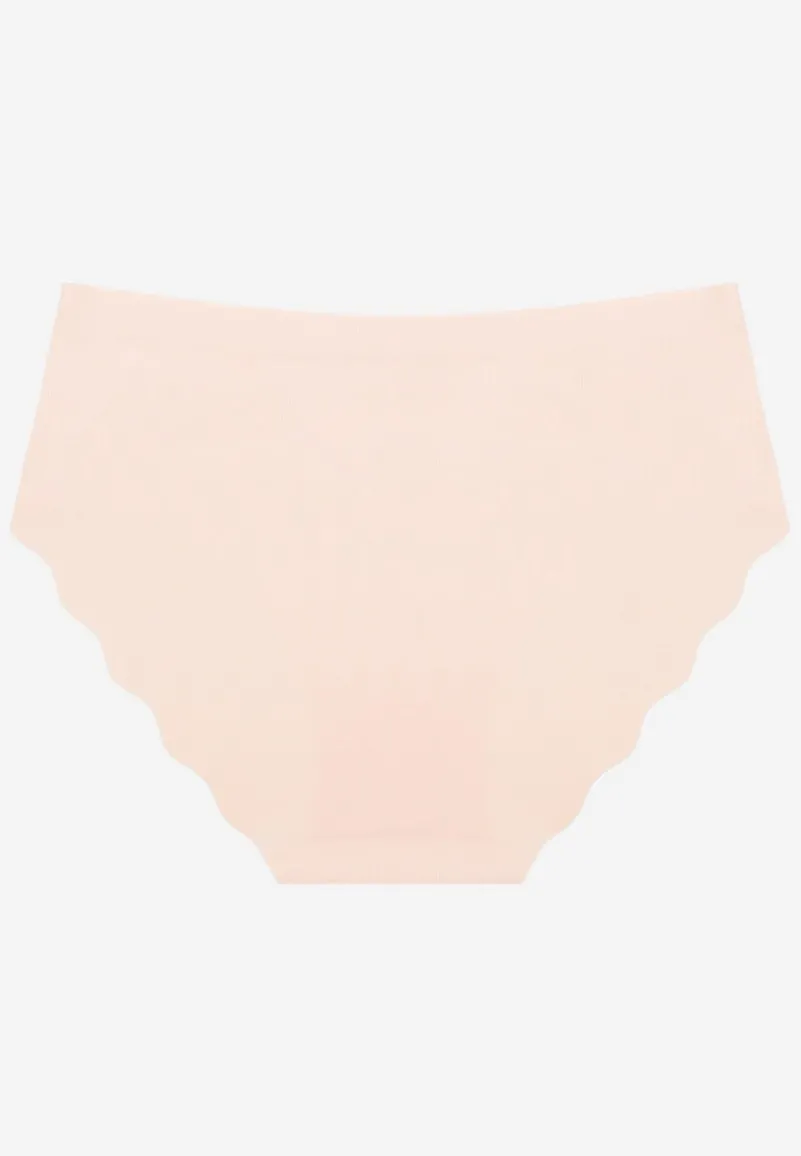 Różowe Majtki Typu Figi Ozdobione Falbanką Lilivies