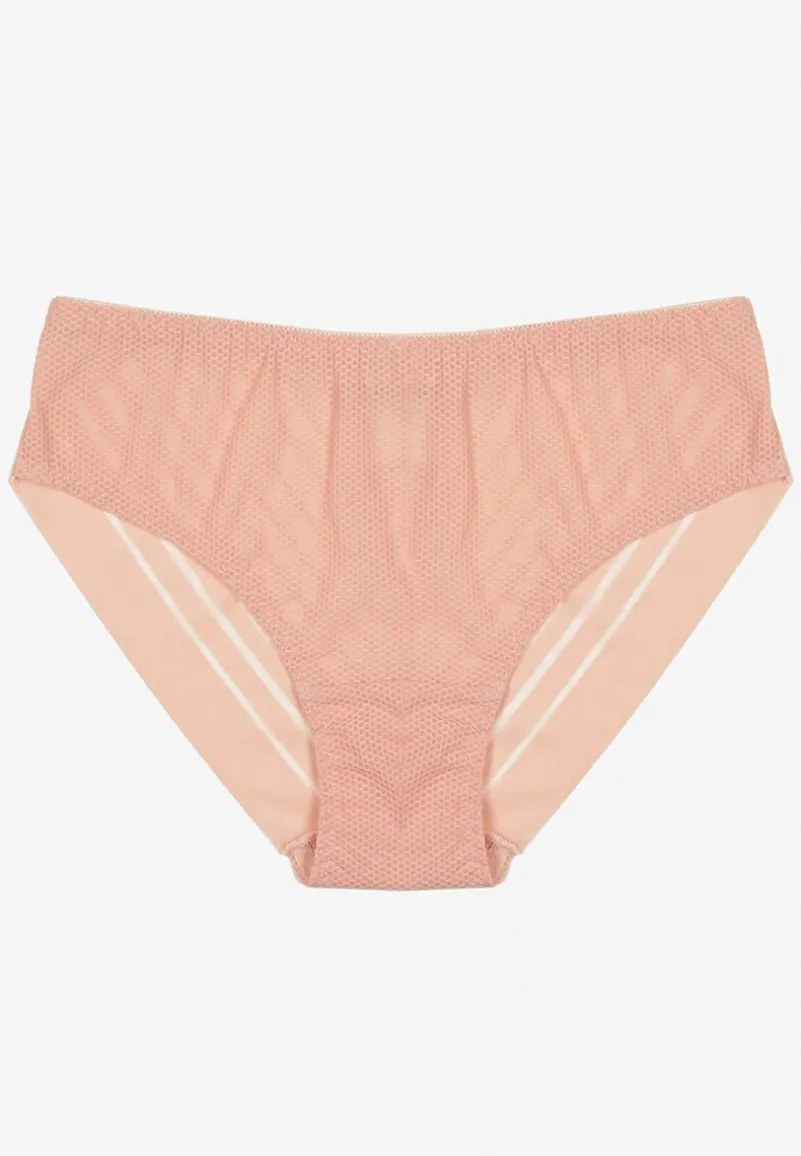 Różowe Majtki Typu Figi Ozdobione Paskami Ranmis