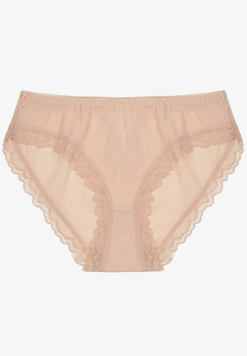 Różowe Majtki Typu Figi z Koronką Ranlla