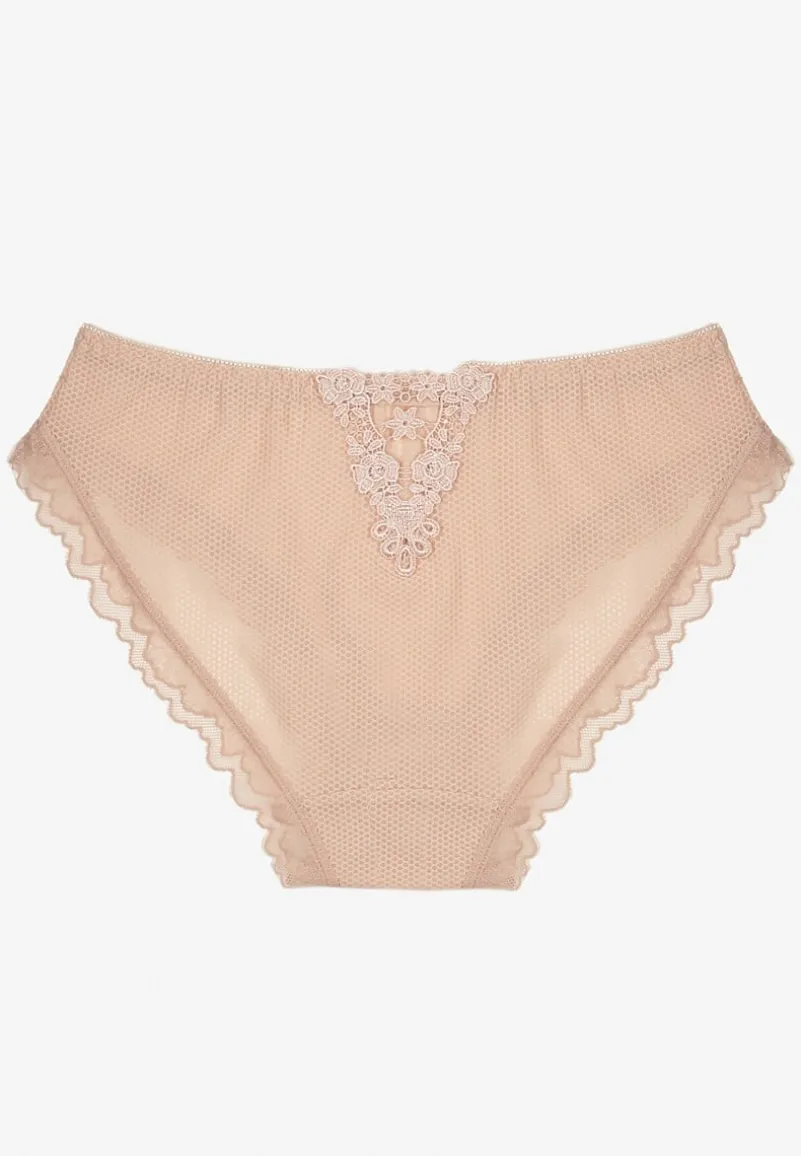 Różowe Majtki Typu Figi z Koronką Ranlla