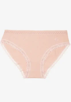 Różowe Majtki z Bawełny o Kroju Fig z Ozdobną Koronką Talivina