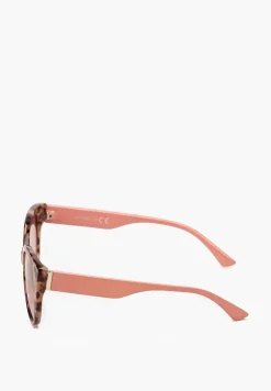 Różowe Szerokie Okulary Przeciwsłoneczne z Oprawką Kocie Oczy Nagarria