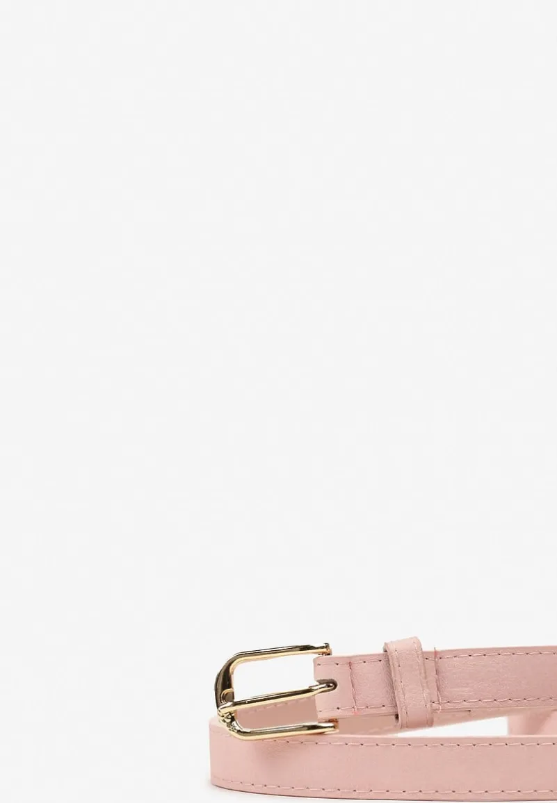 Różowy Cienki Pasek Zapinany na Półokrągłą Sprzączkę Ranilesa
