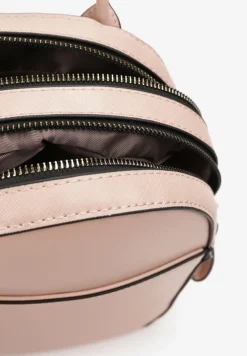 Różowy Dwukomorowy Plecak z Imitacji Skóry Kinosa