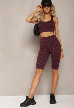 Różowy Elastyczny Top Biustonosz w Sportowym Stylu Refettia