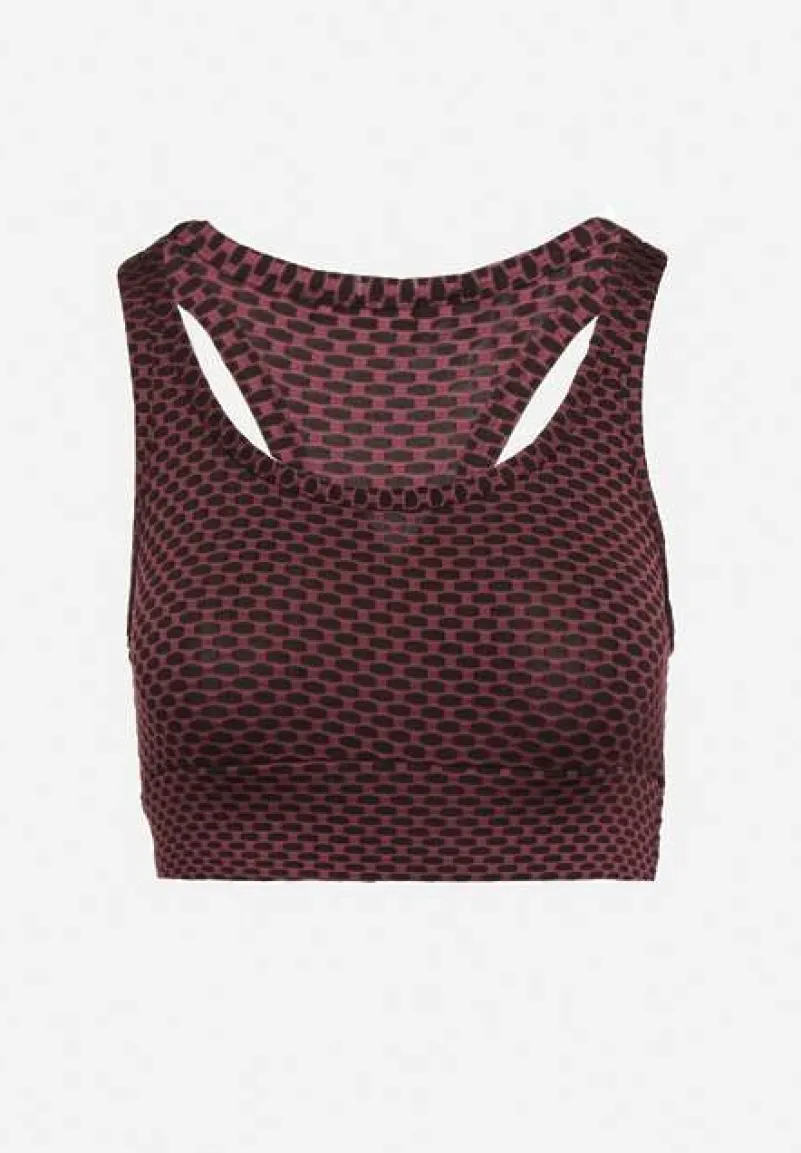 Różowy Elastyczny Top Biustonosz w Sportowym Stylu Refettia