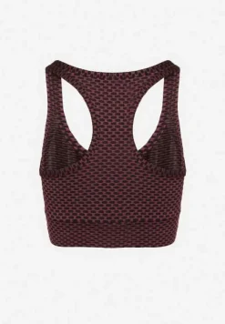 Różowy Elastyczny Top Biustonosz w Sportowym Stylu Refettia